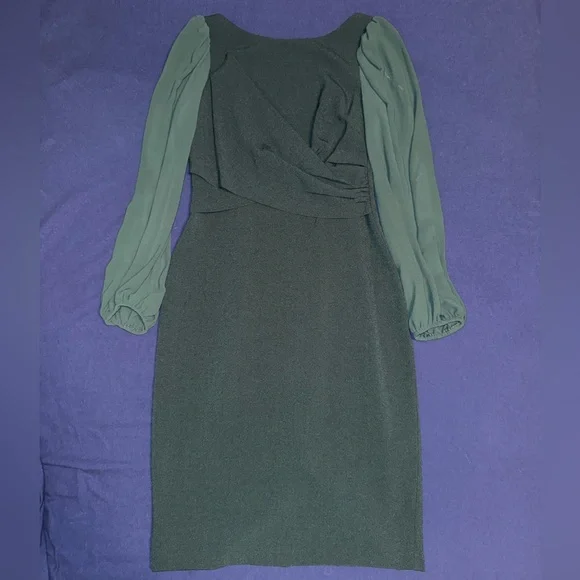 Vince Camuto Hunter Green Stretch Crepe Sheath Dress
